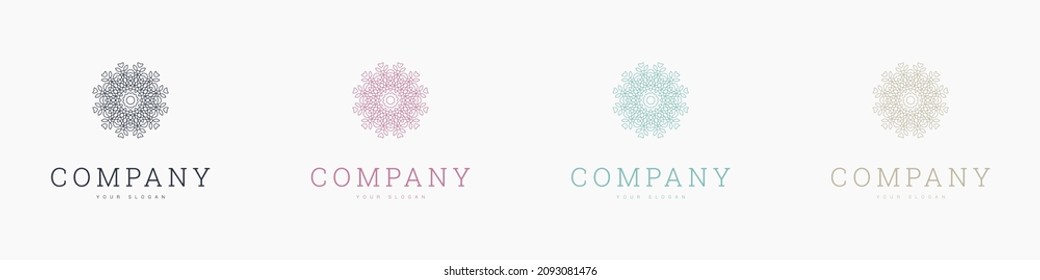 creative multicolour mandala vector logo template design