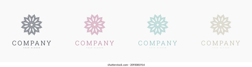 creative multicolour mandala vector logo template design