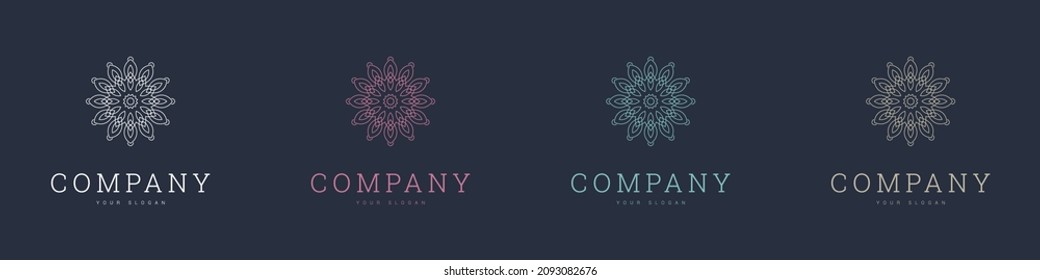 creative multicolour mandala vector logo template design