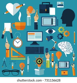 Creative multimedia ideas icons