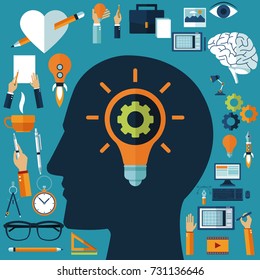 Iconos de ideas multimedia creativas