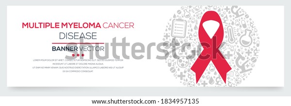 Creative (Multiple Myeloma Cancer)
disease Banner Word with Icons ,Vector
illustration.	