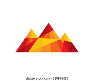 Creative Multiply Color Mountain Logo Design Template