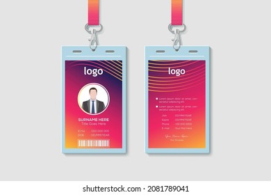 Plantilla de tarjeta de identidad multipropósito creativa, vector de plantilla de tarjeta de identidad profesional para empleados y otros