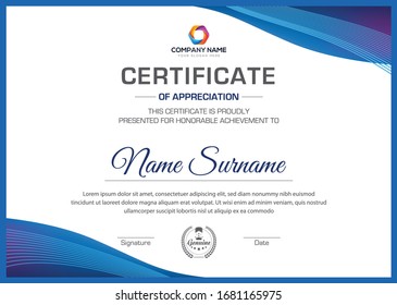 Creative multipurpose professional decorative certificate template design for all types company