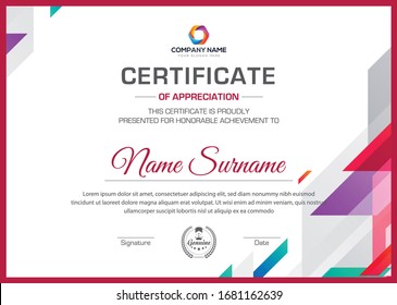Creative multipurpose professional honor eps certificate template design for all types company