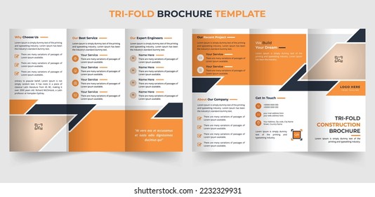 	
Creative multipurpose trifold construction brochure template design	