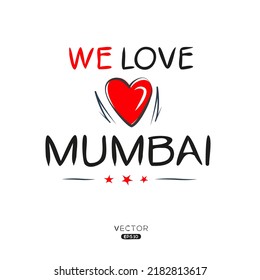 Creative (Mumbai) text, Can be used for stickers and tags, T-shirts, invitations, vector illustration.