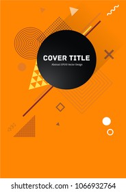 Creative mummios cover with white, yellow and brown geometric shapes in the background. Minimalist theme of the front page. Colorful design of the cover letter for school entries.