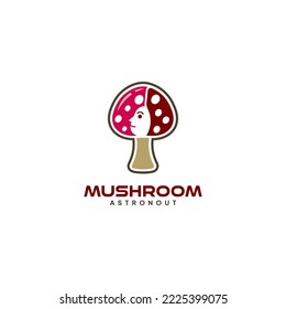 Creative Mushroom Astronaut Vector Logo