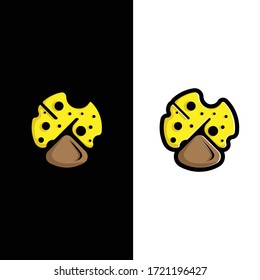 creative mushroom cheese logo icon design template minimalis concept vector