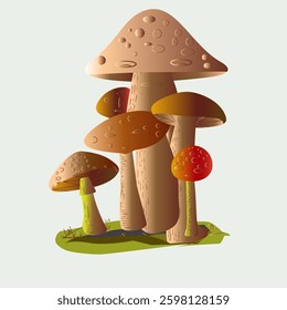 Creative Mushrooms Illustrations Vectors art, Colorful Mushroom Art T-shirt Design