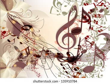 Creative music background with notes for design