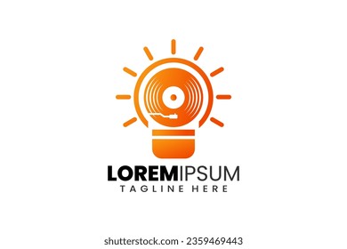 Creative music bulb lamp logo template designs concept vector inspiration education logo symbol