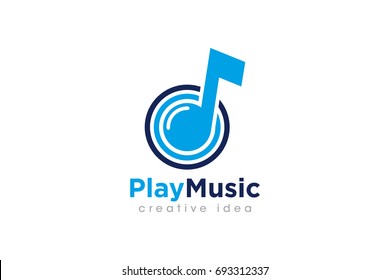 Creative Music Concept Logo Design Template