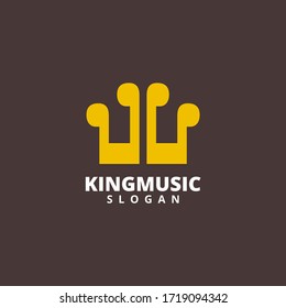 creative music crown logo vector