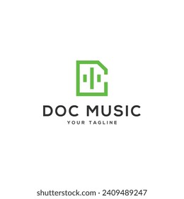 Creative Music Document Logo Template Design Vector
