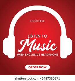Auriculares de música creativa Post Plantilla