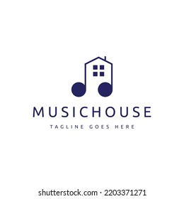 creative music house vector logo design