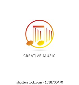 creative music logo with circle element concept