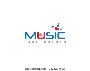 diseño de logotipo de música creativa, con icono de música
    combinación.