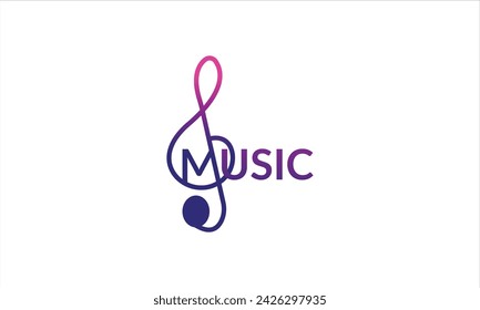 creative music logo design, with music icon
    combination.