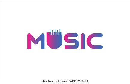 Creative music logo design icon vector