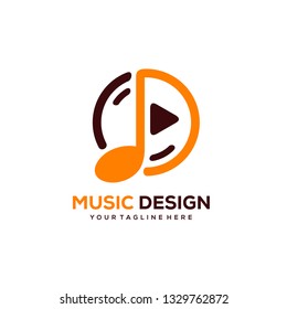 creative music logo designs with minimalist circle designs concept