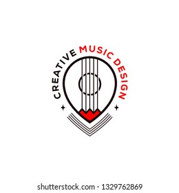 creative music logo designs with point location designs concept