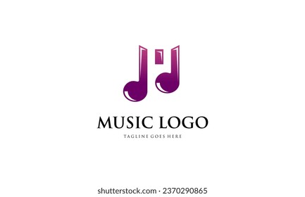 Creative music logo. Musical notes logo