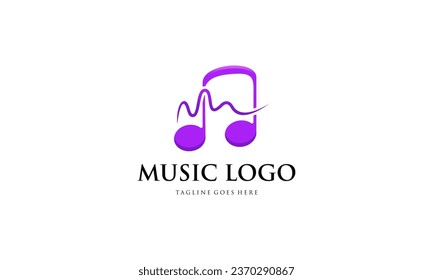 Logo de música creativa. Logo de notas musicales