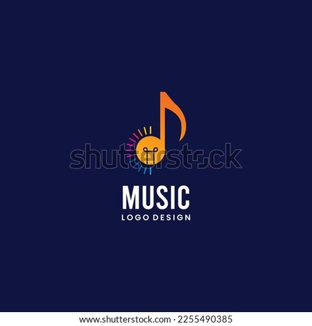 creative music logo, music note combine with light bulb logo modern concept