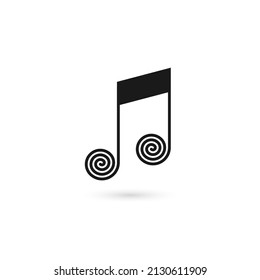 Creative music note icon. 
Isolated on white background. Vector illustration, eps 10.