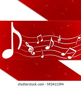 Creative music notes red