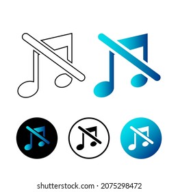 Creative Music Off Icon Illustration