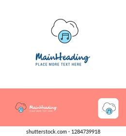 Creative Music on cloud  Logo Design. Flat color Logo place for Tagline. Vector Illustration