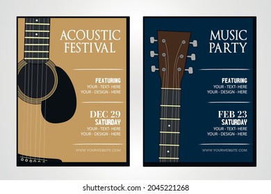 Creative Music party festival poster flyer brochure template vector illustration