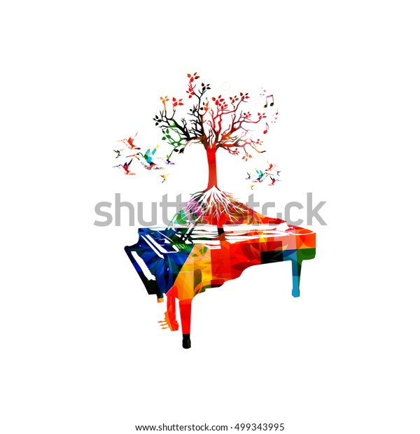Creative Music Style Template Vector Illustration Stock Vector (Royalty ... Rainbow Piano Backgrounds