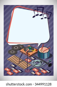 Creative music Template Flyer Brochure Vector Paper Design Template for infographics and banners concept