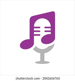 creative music voice logo design vector illustration template