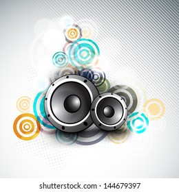Creative musical background with speakers.