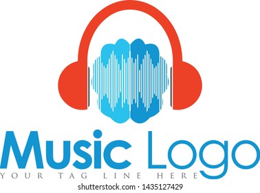 Creative Musical Brain Logo Design 