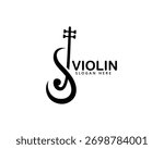 creative musical notes curved like a violin logo design inspiration