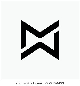 Creative MW or WM initial minimal monogram modern brand unique logo