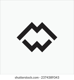 Creative MW or WM initial monogram modern unique logo design