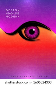 Creative mystic eye, flowing style, gradient background, texture. Poster, banner, flyer. Vector illustration for your design.