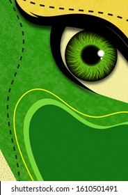 Creative mystic eye, flowing style, bright dynamic shapes and lines, colorful background, texture. Poster, banner, flyer. Vector illustration for your design.
