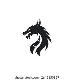 Lenda mitológica criativa fogo dragão logotipo design.logo para emblema, tatuagem, branding.