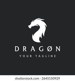 Lenda mitológica criativa fogo dragão logotipo design.logo para emblema, tatuagem, branding.