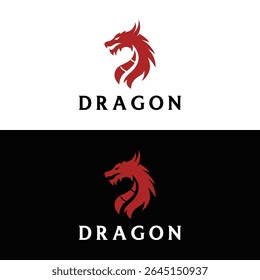 Lenda mitológica criativa fogo dragão logotipo design.logo para emblema, tatuagem, branding.